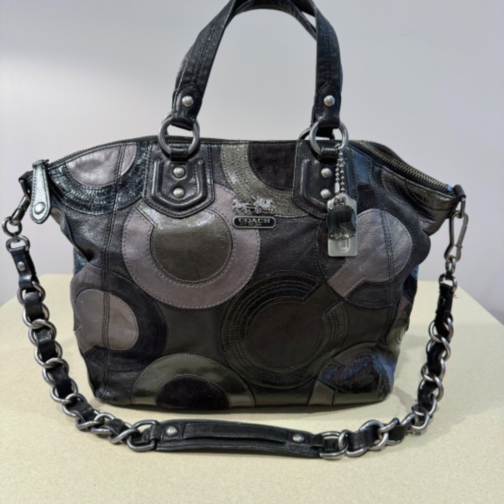 Rare Vintage Coach Madison Inlaid Op Art Claire Tote